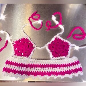 Crochet nipple cover star crop top 💖🌟